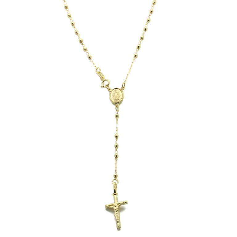 Gold rosary necklace best sale walmart