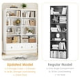 thumbnail image 3 of Homfa Double Row 5-Tier Bookshelf, 63'' Tall Bookshelf with 3 Drawers, 47'' Wide Bookcase for Office Living Room, White, 3 of 7