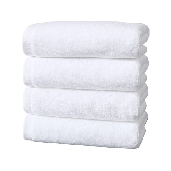 HINTRMENT White Cotton Thickened Absorbent Bath Towels 4 Pieces