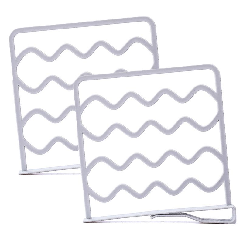 PWFE 2Pcs White Plastic Shelf Dividers Closet Shelf Organizer Divider