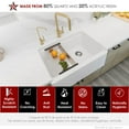 thumbnail image 3 of Stylish Apron From 30" White Composite Granite Single-Bowl Kitchen Sink with 3 Accessories S-830WH, 3 of 9