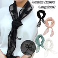 thumbnail image 3 of Women Narrow Long Scarf Flower Embroidered Lace Scarf Pure Color Cute Swee, 3 of 8