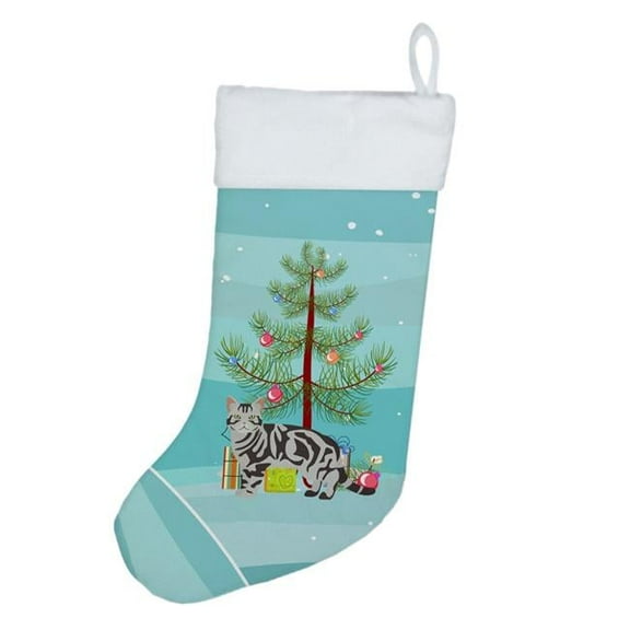 American Shorthair #1 Cat Merry Christmas Christmas Stocking 13.5 in x 18 in