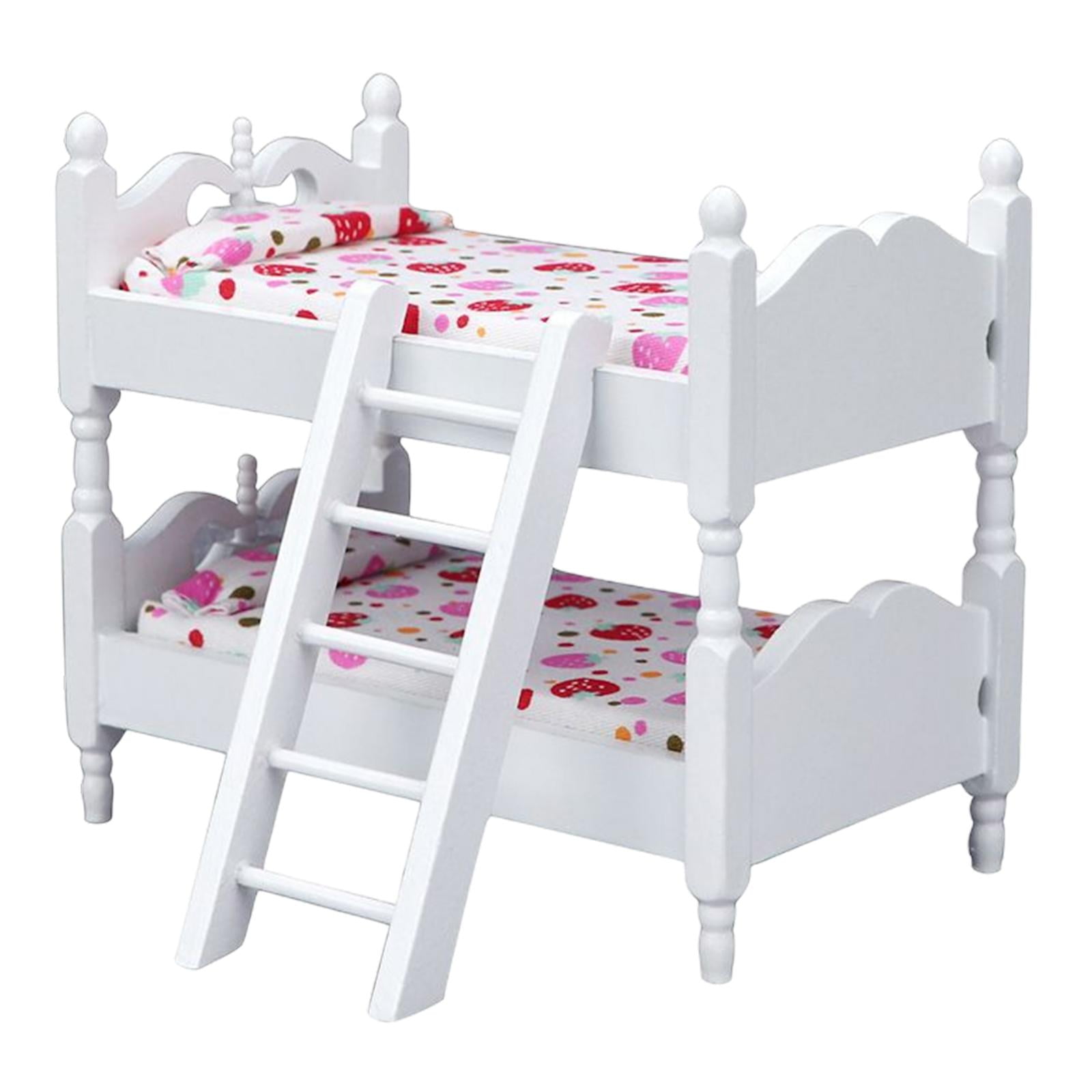 STARTIST Simulation Bunk Bed, Dollhouse Furniture 1/12 Scale for Decor Creative Toys Kids