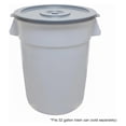 thumbnail image 4 of - 32 Gallon Round Trash Can Lid only 22-1/4" Diameter x 1-1/4" Height Gray Color- Wastebasket Garbage Bin Lid Recycling Bin Cover Kitchen Bathroom Bedroom Office Trash Can, 4 of 5