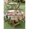 thumbnail image 3 of Outdoor Tablecloth with Umbrella Hole and Zipper, Easter Bunny Round Table Cloth 54 Inch Waterproof Tablecloth, Spring Colorful Daisy Flowers Rabbit Rustic Picnic Table Cover for Patio Camping, 3 of 7