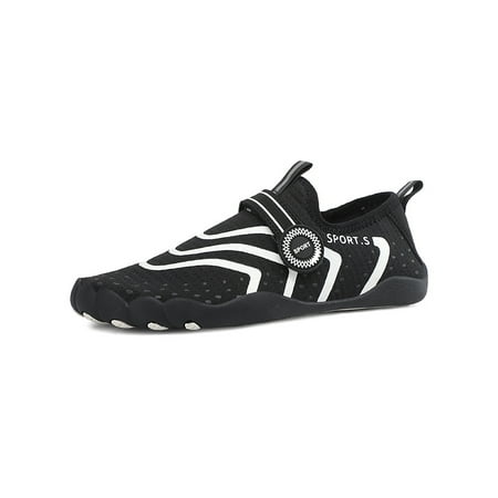 

Ritualay Womens Mens Beach Shoe Slip On Water Shoes Quick Dry Aqua Socks Comfort Anti-Slip Barefoot Summer Swim Yoga Black White 7