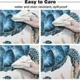 thumbnail image 6 of Blue Sea Turtle Round Tablecloth 60 Inch - Waterproof Fabric Table Cloth Protector, Summer Beach Coral Nautical Coastal Ocean Tablecloths Washable Table Cover for Kitchen Coffee Table, 6 of 6