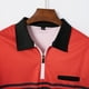 thumbnail image 5 of Ceisia Men's Color-Blocked Striped Zip-Up Short Sleeve Polo Shirt Casual Summer Top Red L Gifts, 5 of 8