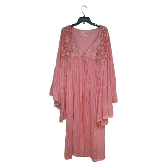 Resortwear Beachwear  Cotton Pink Long Kaftan coverup tunic