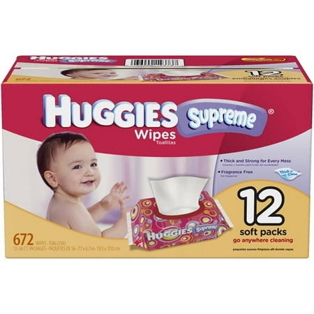 HUGGIES - Supreme Travel Wipes, 12-Pack, 672 count