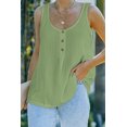 thumbnail image 2 of POGLIP Women's Green Button Textured Tank Top, 2 of 6