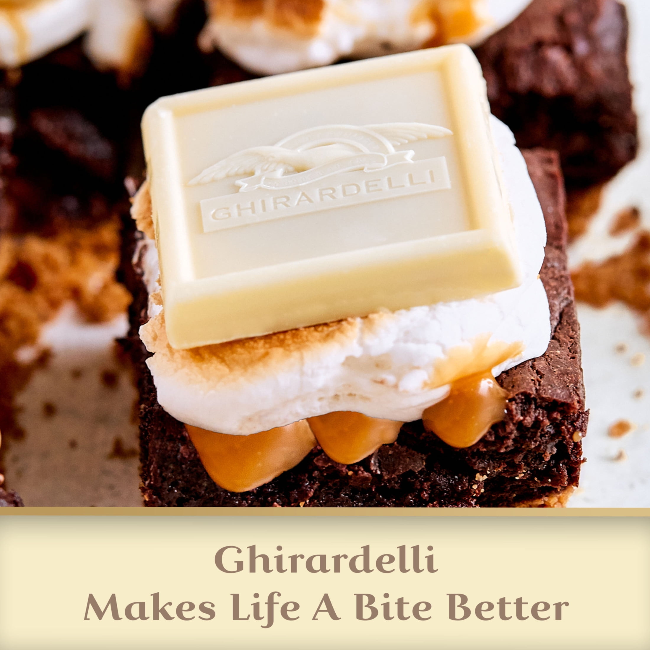 (10 pack) GHIRARDELLI White Chocolate SQUARES with Caramel Filling, 8.9 oz Bag