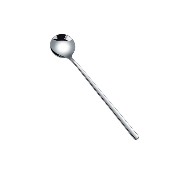 Ounissouiy 8 piezas cuchara agitadora de acero inoxidable café té agitador mango largo cubiertos vajilla reutilizable cocina café comer Mostrada Plata 13cm Ounissouiy HA071101-01