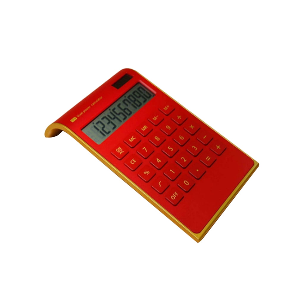 zzJiaCzs Solar Power Calculator Fashion Inclined Calculating Tool School Office 10 Digits Desktop Calculator Tool Blue