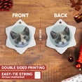 thumbnail image 3 of 3drose, Gray and White Kitten Face, 3 inch Snowflake Porcelain Ornament, 3 of 7