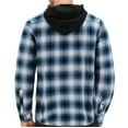 thumbnail image 2 of Tony Hawk Men's Casual Flannel Zip Up Plaid Sherpa Hoodie Lightweight Jacket (Blue, S), 2 of 3