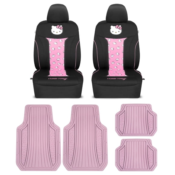 Juego de fundas para asientos y tapetes para piso Hello Kitty rosa de Carbella