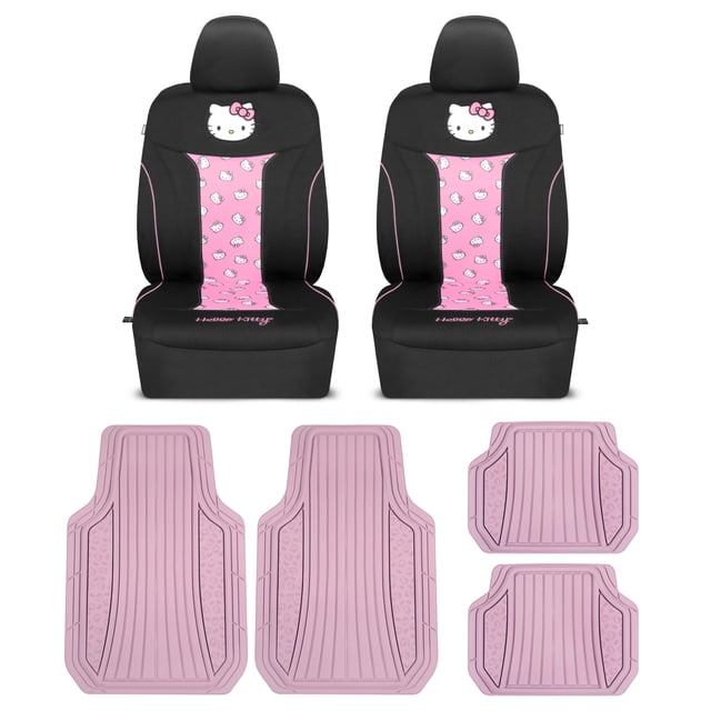 Juego de fundas para asientos y tapetes para piso Hello Kitty rosa de Carbella