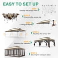 thumbnail image 4 of HOTEEL Pop Up Gazebo Patio Outdoor Canopy Tent with Netting, Vented Top, Adjustable Height and 240 sq ft of Shade for Garden, Party, Backyard, Brown, 4 of 7