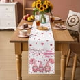 thumbnail image 2 of Galentine's Day Table Runner 108 Inches, Pink Gnomes Love Heart Balloon Tree Branch Bed Runner Dresser Scarves Tabletop for Indoor Outdoor Parties/Ceremony/Banquet, 13"x 108", 2 of 9