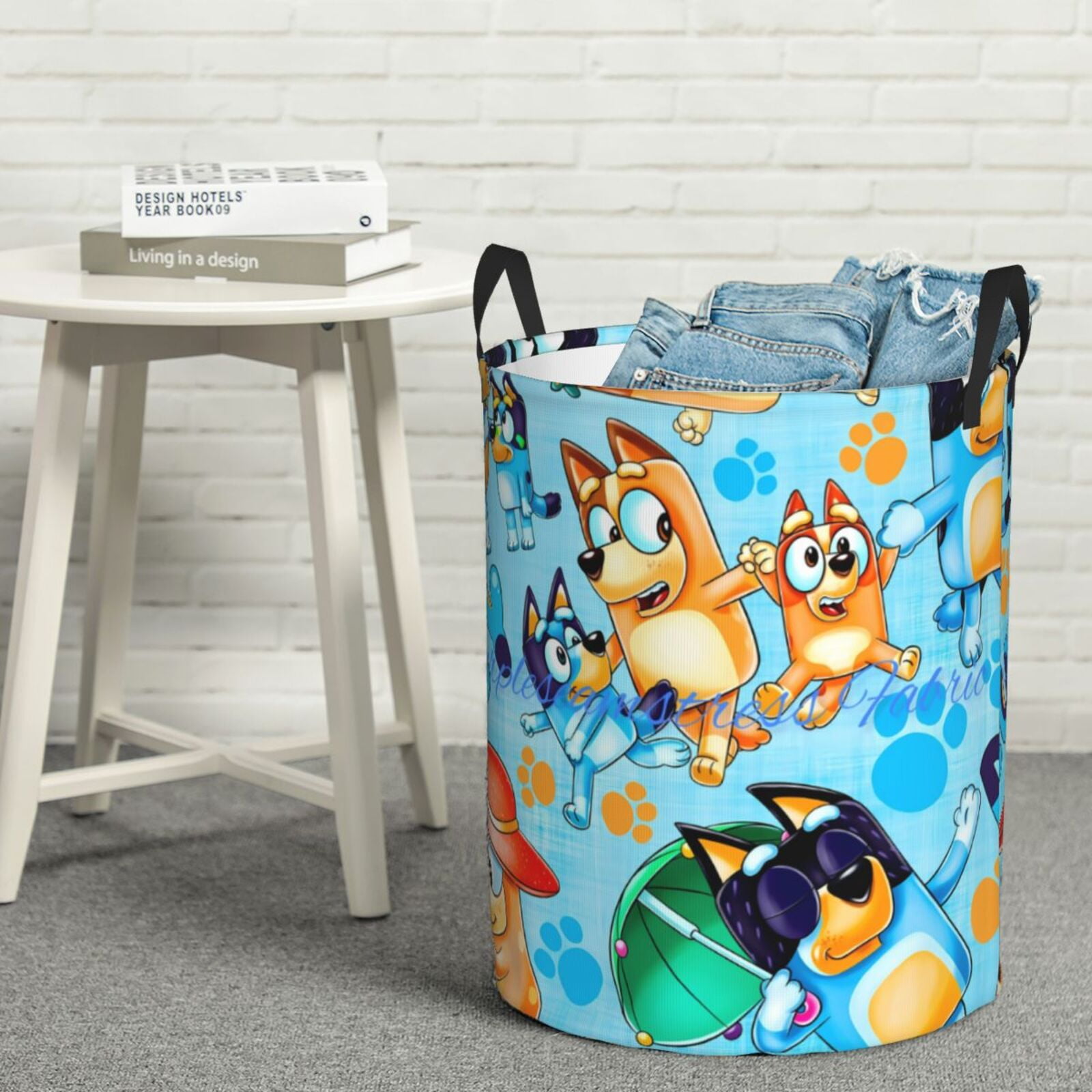 Johaoi Bluey Pattern Round Large Laundry Basket -Storage Basket - Toy Storage Basket, Perfect as Hamper, Kids Room Storage, and Toy Containment-