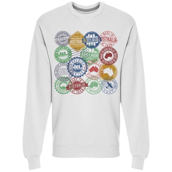 Australia Set Of Stamps Sweatshirt Men -Image by Shutterstock, Male Medium