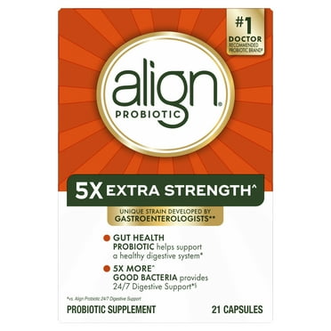 Align Probiotic Capsules, Extra Strength Daily Probiotic Supplement for Digestive Health, 21 Count