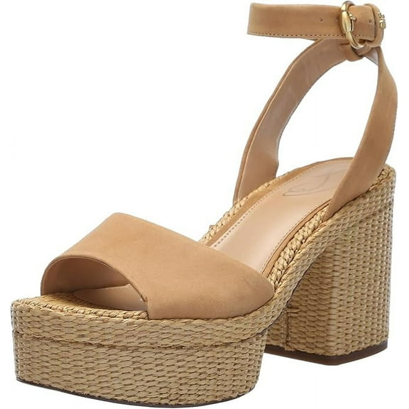 Sam Edelman Immie Sand Dune Ankle Strap Open Toe Block Heeled Fashion Sandals (Sand Dune, 6)