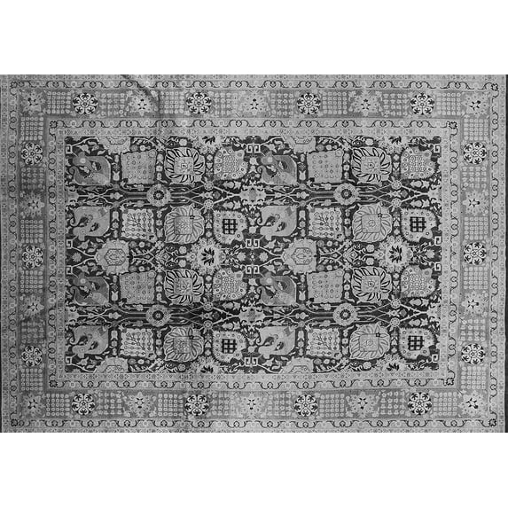 Ahgly Company Indoor Rectangle Oriental Gray Industrial Area Rugs, 5' x 7'