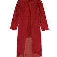 thumbnail image 2 of bar III Womens Chiffon-Trim Tunic Blouse, Red, Small, 2 of 2