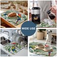 thumbnail image 5 of Colorful Parrots Dish Drying Mats for Kitchen Counter, A Pair of Colorful Parrots Rest on Large Tropical Leaf Absorbent Coffee Bar Mat with Non-slip Rubber Backed Quick Drying Dish Rack Pad 16"x18", 5 of 9