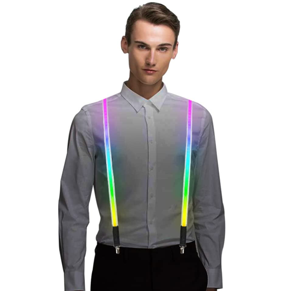 LINLIN Light Up Suspenders, Adjustable LED Glow Light Up Suspenders ...