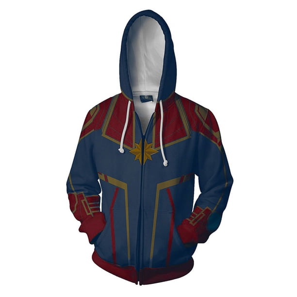 Sudaderas con capucha de capitán Marvel para hombre, Sudadera con capucha de Carol Danvers, ropa de calle de estilo Cosplay, ropa de calle