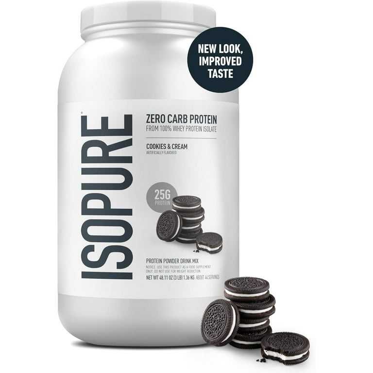Isopure, Protein Powder, Cookies & Cream, 3 lb (1.36 kg) - Walmart.com