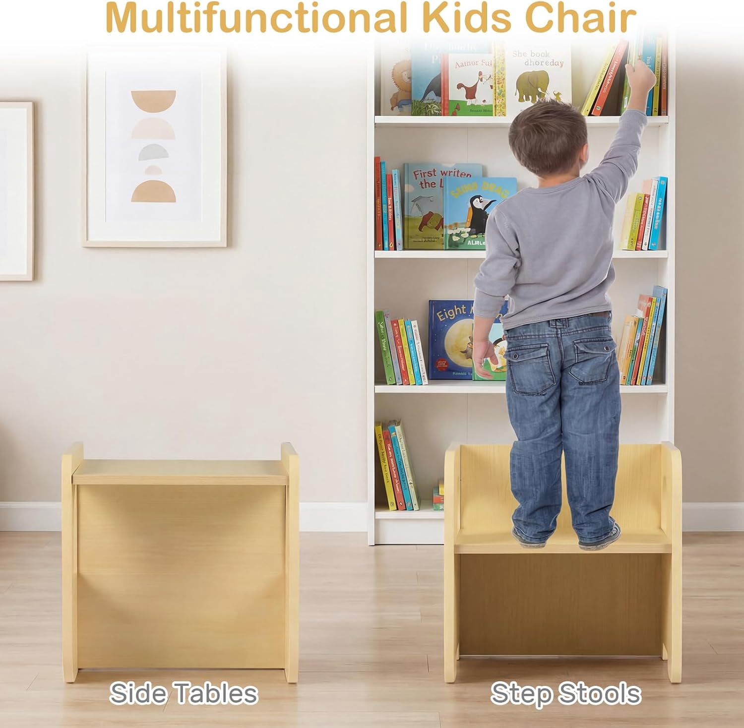 OLAKIDS Montessori Weaning Table and Chair Set, Adjustable Height Kids Activity Desk with Blackboard 2 Chairs for Toddler Aged 1-3, Ideal for Step Stool Drawing Reading