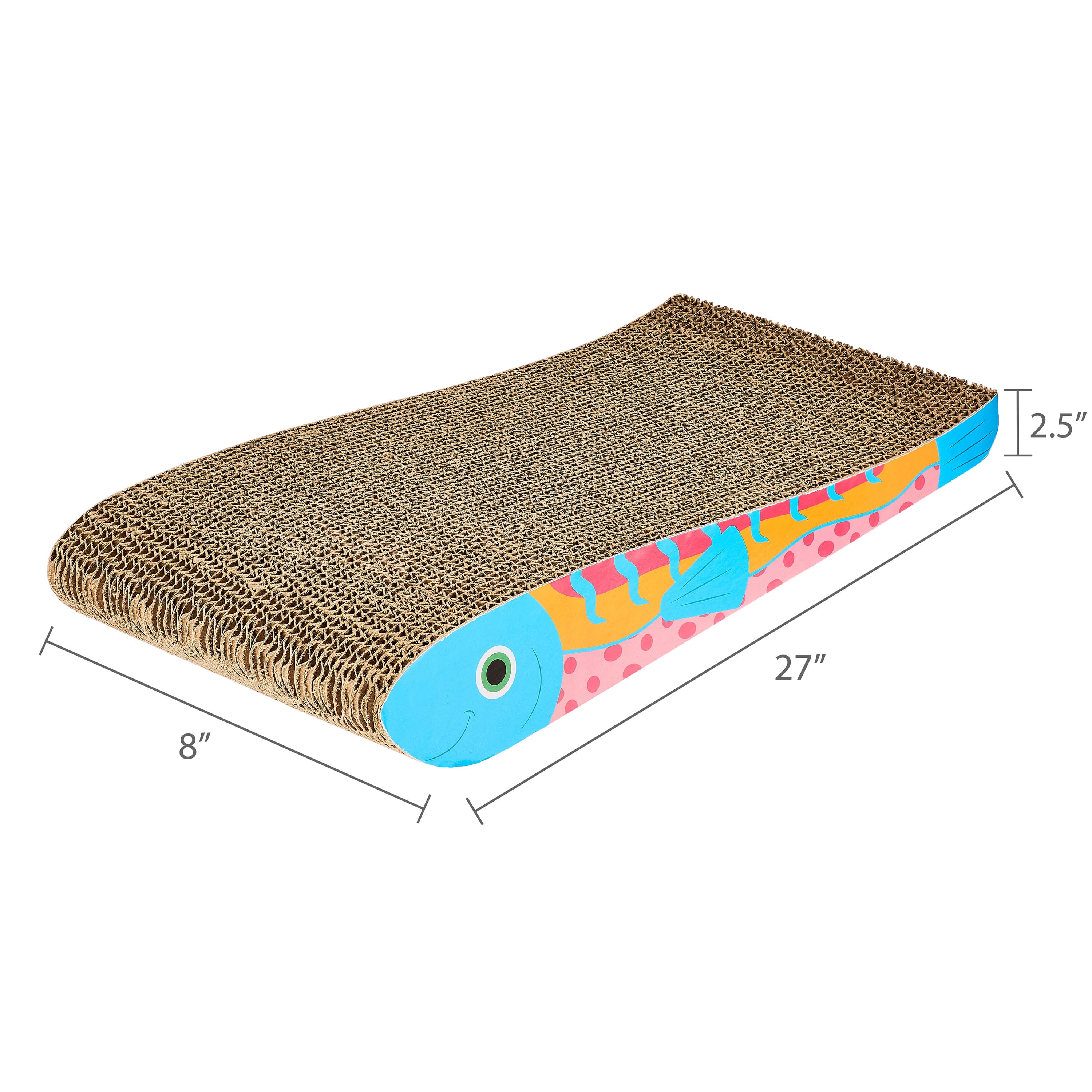 Vibrant Life Fish Cat Scratcher with Catnip, Multicolor, 3 Pack