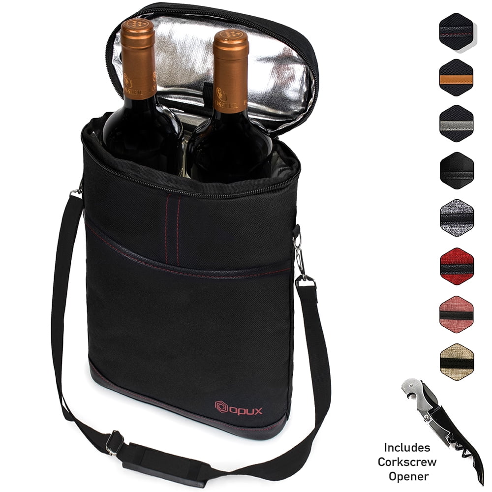 Single Wine Bottle Carrier Cooler Insulated Tote Bag for Picnic Beach Travel 