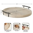 thumbnail image 2 of Kate and Laurel Bruillet Farmhouse Wood Round Lazy Susan Tray, 20 x 20, Natural, Wooden Countertop Organizer with Turning Lazy Susan for Kitchen Storage, Coffee Table, or Living Room Ottoman, 2 of 8