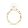 thumbnail image 2 of Angara Freshwater Cultured Pearl Ring with Flush-Set Diamonds in 14K Yellow Gold for Women | June Birthstone Jewelry for Her, 2 of 8