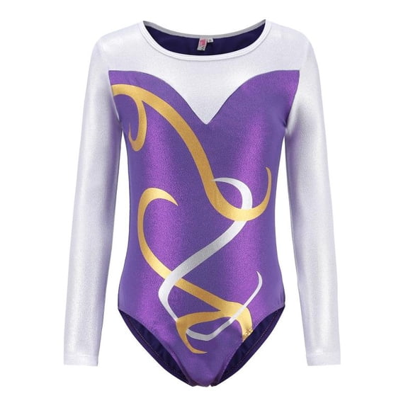Long Sleeves ​Shiny Gymnastics Sport Training Dancewear Ballet Leotards For Little Girls
