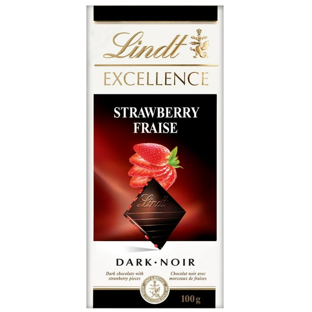 Chocolat noir Lindt EXCELLENCE à la fraise – Barre (100 g) 100 g