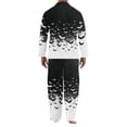 thumbnail image 4 of Dwelliawo Halloween Big Head for Mens Pajamas Set, Soft Long Sleeve Pajamas for Lightweight Button Black L, 4 of 4