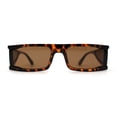 thumbnail image 3 of Windbreaker Side Panel Lens Flat Top Narrow Rectangle Sunglasses Tortoise Brown, 3 of 4