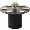 thumbnail image 1 of HOMCOM Round Dining Table, Kitchen Table with Fluted Pedestal Base, Black, 1 of 10