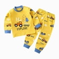 thumbnail image 4 of TOWED22 Toddler Baby Boy Fall Winter Outfits Color Block Long Sleeve Sweatshirt Pullover Pants 2Pcs Clothes Sets Size:6-12 M,Color:Yellow, 4 of 4