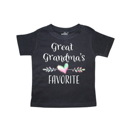 

Inktastic Great Grandmas Favorite- Heart Great Grandchild Gift Toddler Boy or Toddler Girl T-Shirt