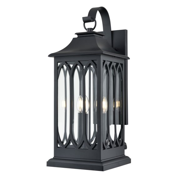 Millennium Lighting 88103-PBK Mallorey 3 Light 29" Tall Outdoor Wall Sconce - Black