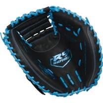 Rawlings R9 32.5-Inch Catcher’s Mitt | CM325 Pattern | RHT | Black/Columbia Blue