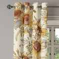 thumbnail image 3 of Ambesonne Floral Grommet Curtain, Summer Bloom Floral Pattern, 50"x84", Chocolate Mustard and Cream, 3 of 5
